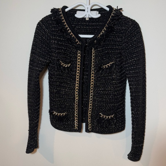 Elegant Black Tweed Blazer - Picture 4 of 10